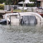 Florida Hurricane Storm Damaged Boat Removed