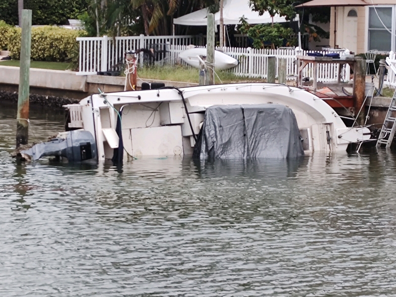 Florida Hurricane Storm Damaged Boat Removed