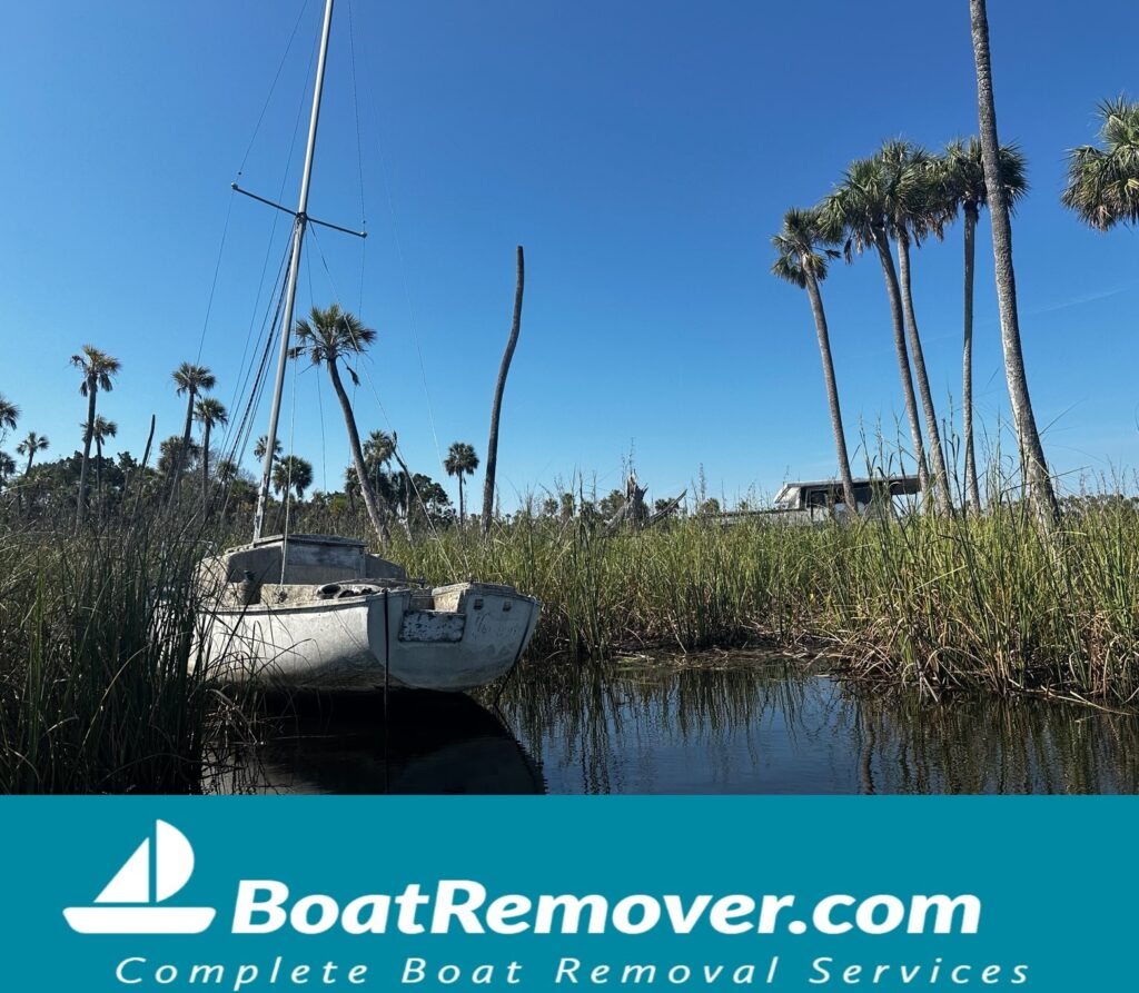 Sailboat to be cut up, dismantled and sent to boat salvage yard