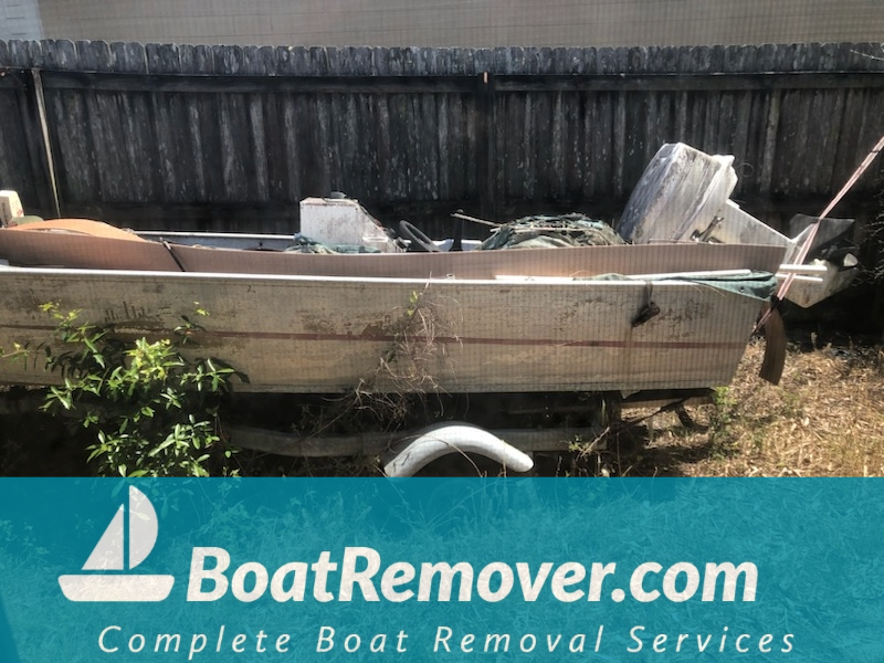 Boat Removal Near Orange City Florida Aluminum Junk Boat and Trailer