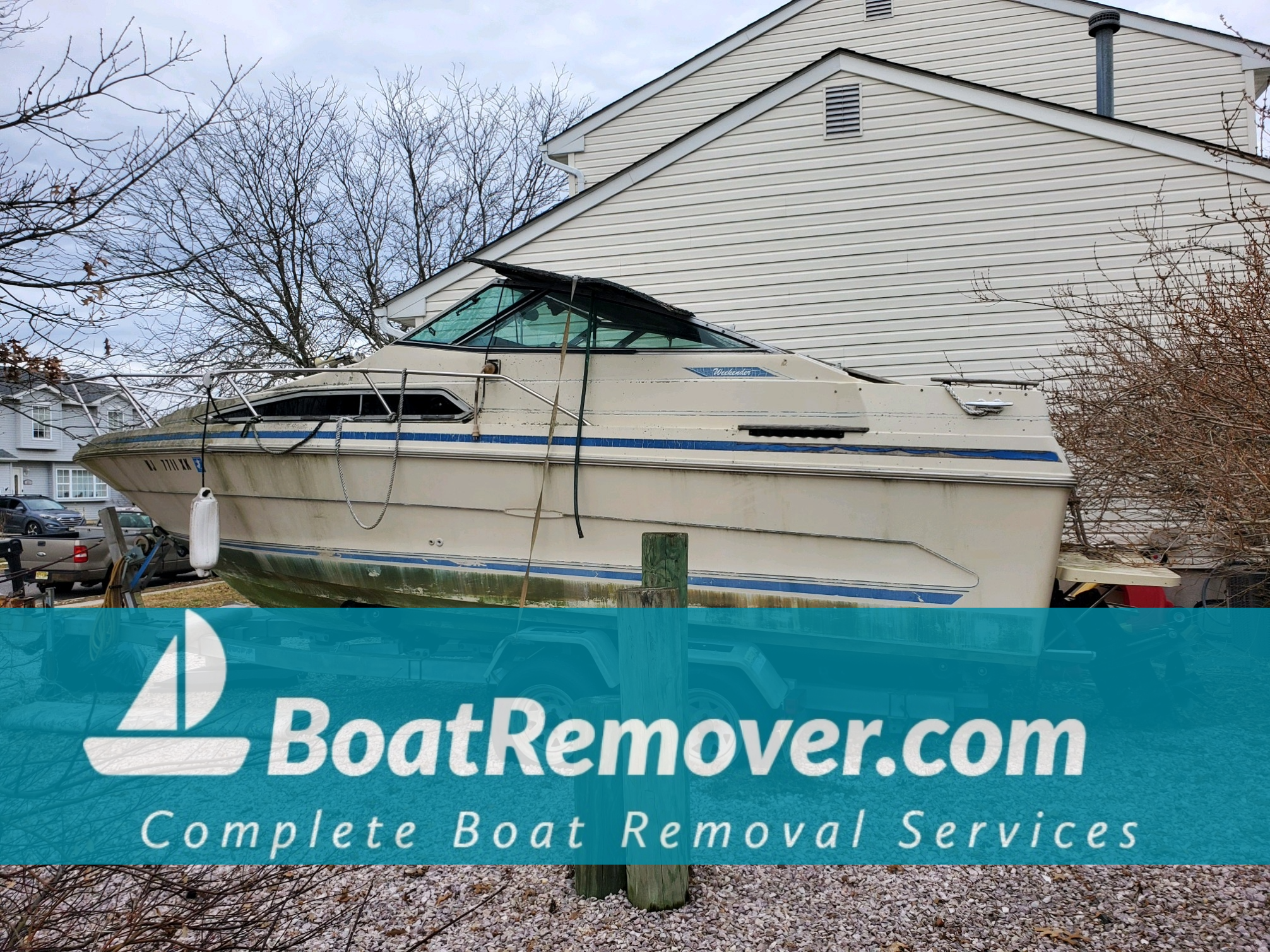 Searay Sundancer boat removal New Jersey
