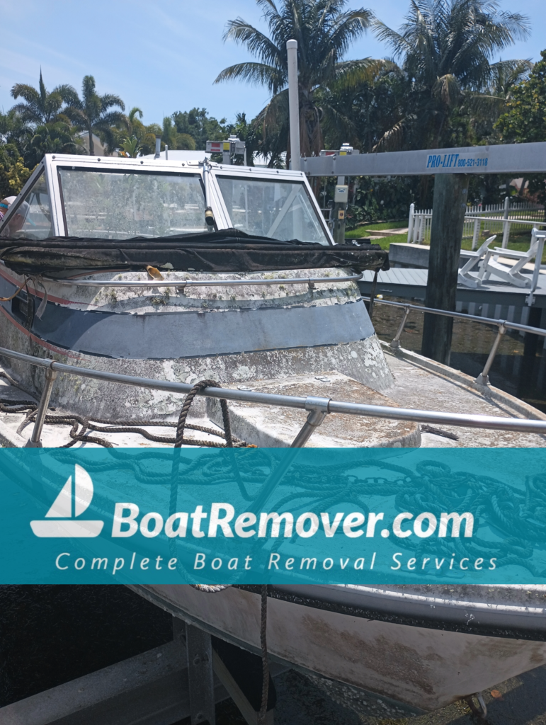 Shamrock 20ft boat removal St Petersburg Florida