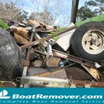 Jacksonville Florida Cut Up Boat and Trailer on way to Salvage Yard