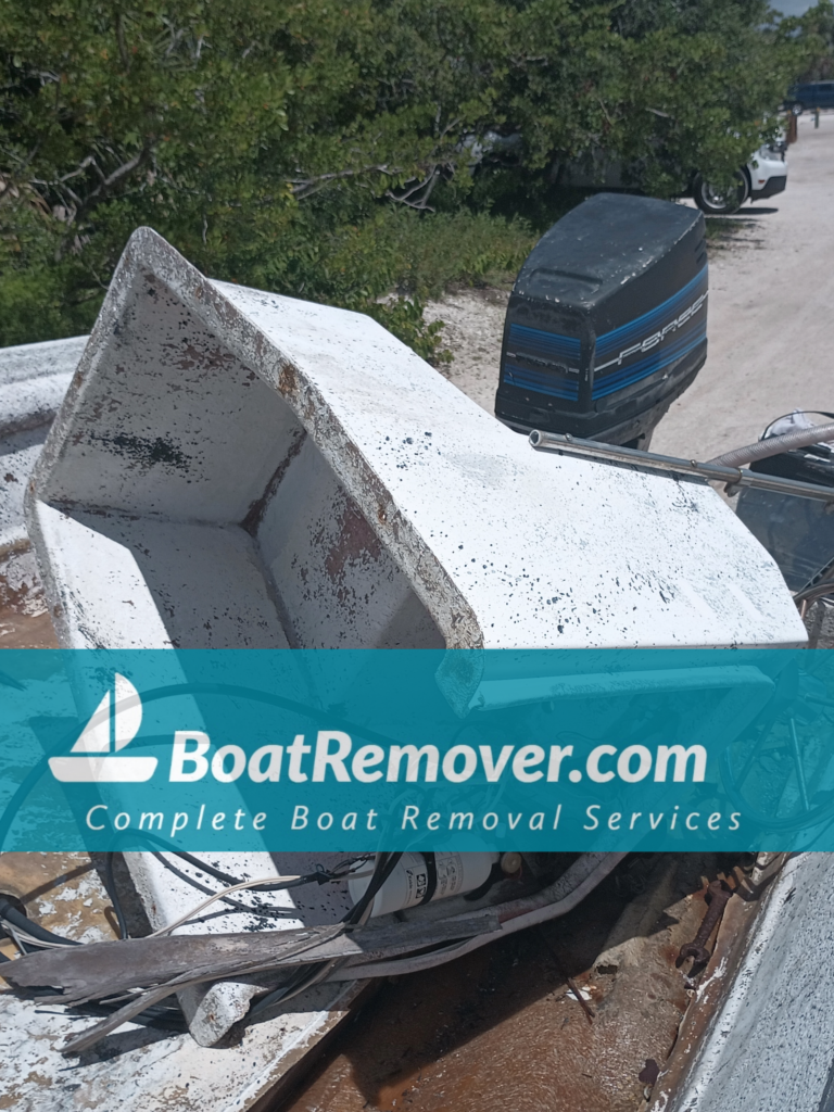 Junk Boat Loaded for Transport in Laurel-Nokomis, Florida