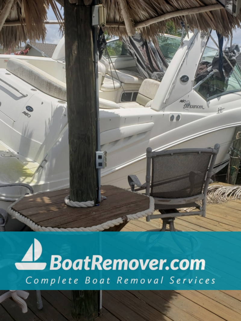 Hurricane Damaged Sea Ray Sundancer Removal