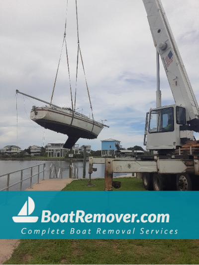 Sailboat haul out and trailered in Crawfordville, Florida