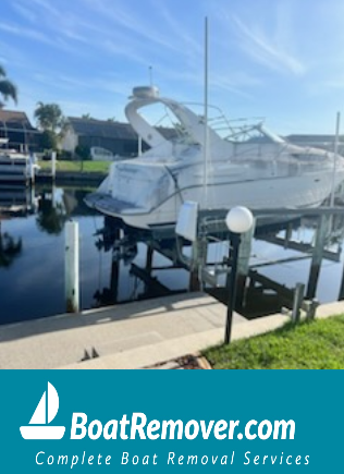 Punta Gorda Burnt Store Marina Bayliner Boat Removal