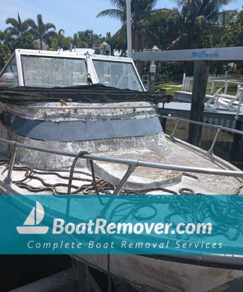 Pinellas County Florida Boat Removal in Coquina Key from Boat Lift