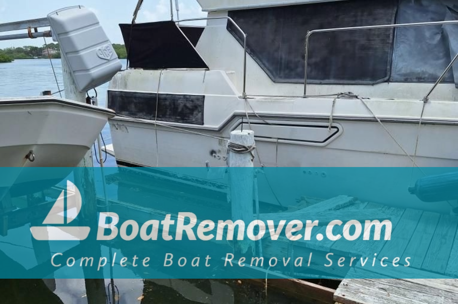 Sarasota County carver flybridge boat removal from Nokomis Florida