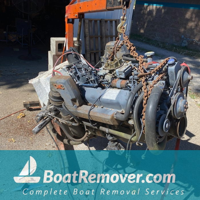 Engine Block Removed from Boat