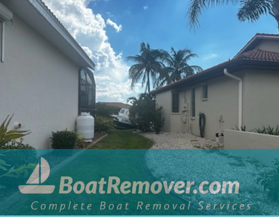 Punta Gorda Hurricane Helene Boat in Backyard